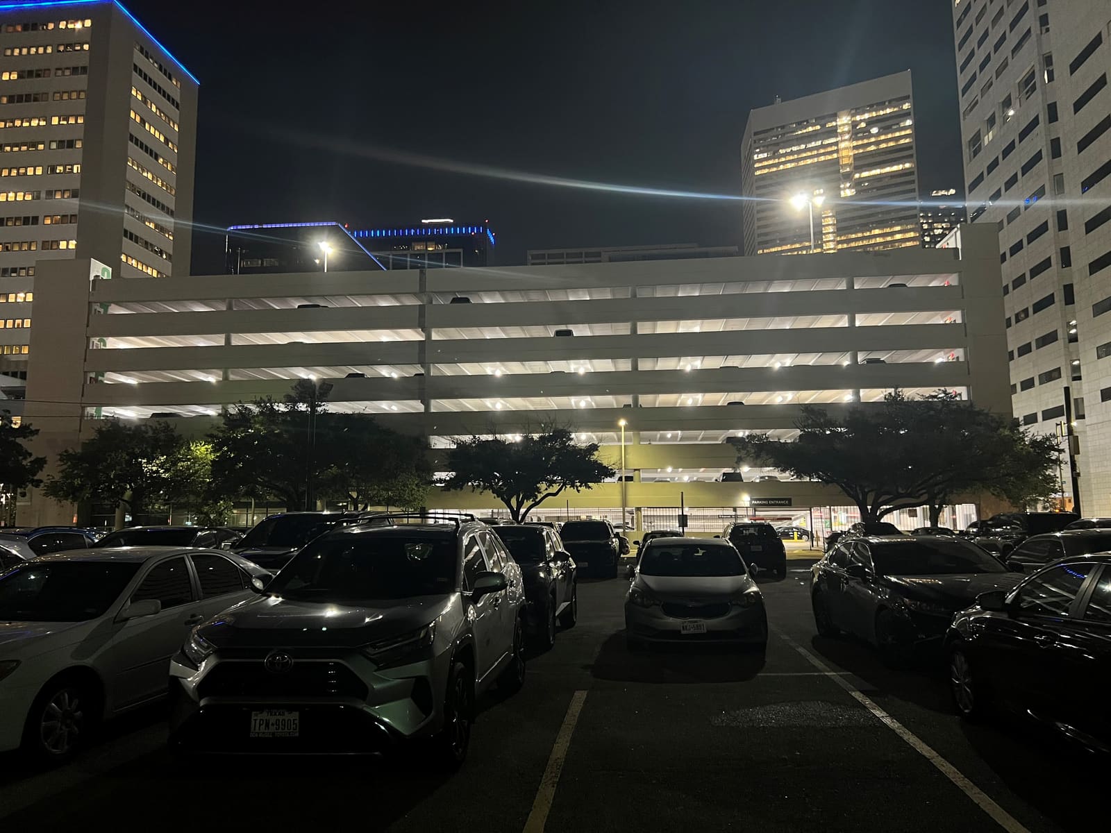 Main garage area with new lighting